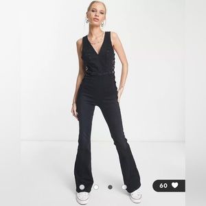 Free People Geanie lace up Jumpsuit black NWT